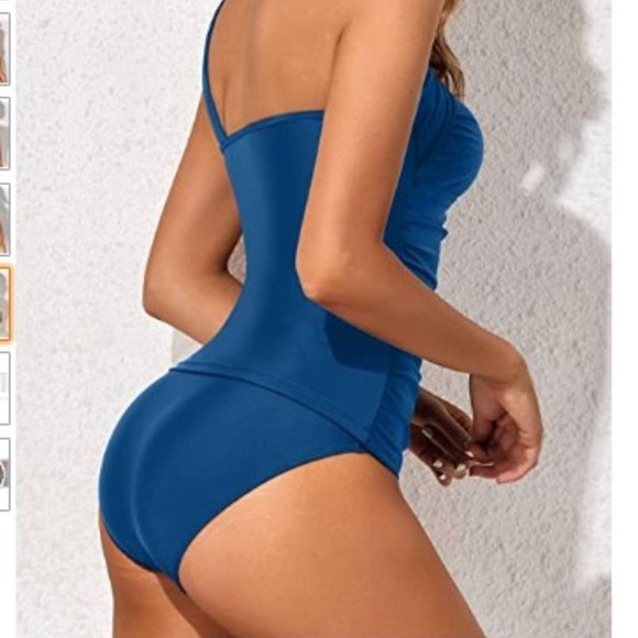 Tempt Me Women One Shoulder Swim Top with bottom - Picture 4 of 16